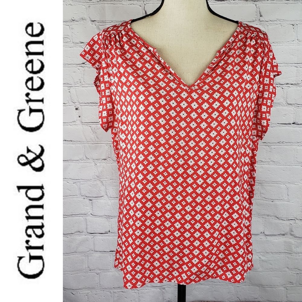 Grand & Greene Sleeveless Print Top SZ XL